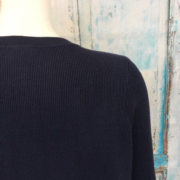 INC Navy Blue Lace Up Grommet Ribbed Sweater - Picture 8 of 9
